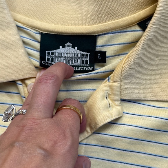 Masters polo striped white yellow L - Picture 3 of 3